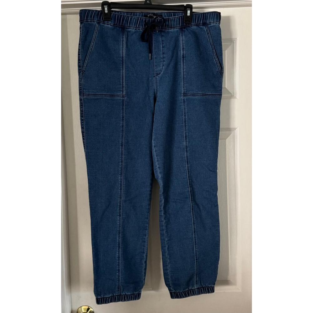 Women's Stitch star Blue Denim Jogger Pants Size XL
